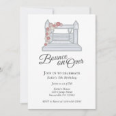 White Bounce House Pink Balloon Garland Geburtstag Einladung (Vorderseite)