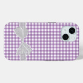 White Bow auf Lila Gingham Case-Mate iPhone Hülle (Rückseite (Horizontal))