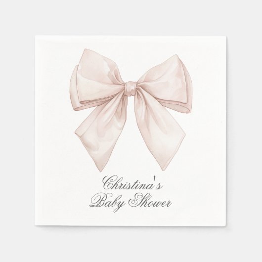 White Bow Baby Dusche Serviette (Vorderseite)