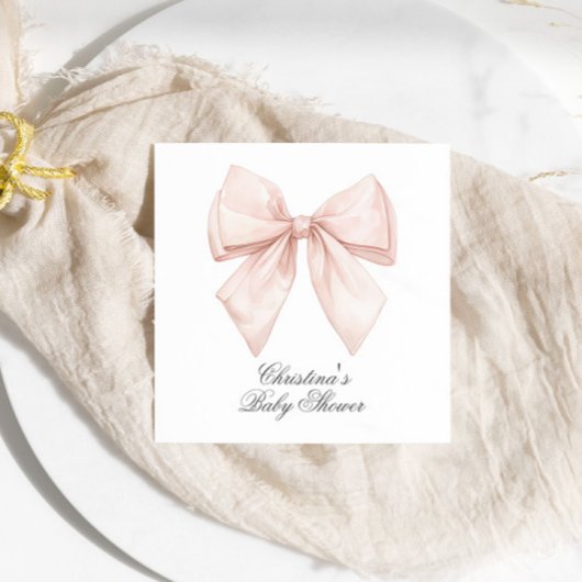 White Bow Baby Dusche Serviette