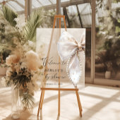 White Bow Baby Dusche Willkommen Acrylschild