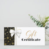 White Bow Black Luxury Gold Snowflakes (Stehend Vorderseite)