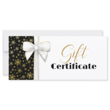 White Bow Black Luxury Gold Snowflakes