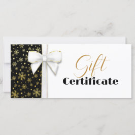 White Bow Black Luxury Gold Snowflakes