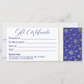 White Bow Blue Luxury Gold Snowflakes (Rückseite)