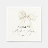 White Bow Elegantes Script Chic Brautparty Serviette (Vorderseite)