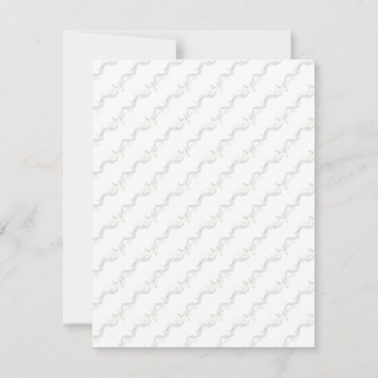 White Bow Gipskraut Taufe Einladung (Rückseite)