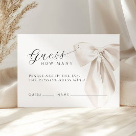 White Bow Guess How Many Game Card Begleitkarte