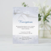 White Bow Hochzeit 2-in-1 Empfang Unterkunft Einladung (Stehend Vorderseite)