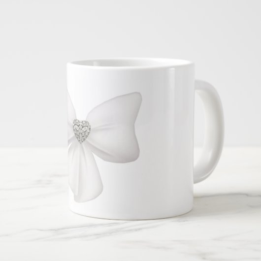 White Bow Jumbo-Tasse (Vorderseite Rechts)