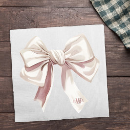 White Bow Monogram Preppy Napkin Serviette