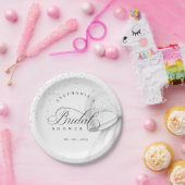 White Bow Pearls Brautparty Pappteller (Party)