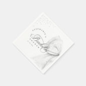 White Bow Pearls Brautparty Serviette (Ecke)