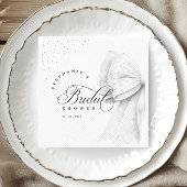 White Bow Pearls Brautparty Serviette
