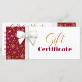 White Bow Red Luxury Gold Snowflakes (Vorne/Hinten)