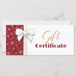 White Bow Red Luxury Gold Snowflakes