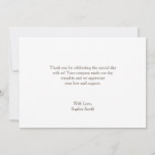 White Bow Ribbon Vintag Baby Dusche Dankeskarte (Rückseite)