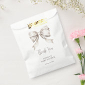 White Bow Ribbon Vintag Baby Dusche Geschenktütchen (Versiegelt)