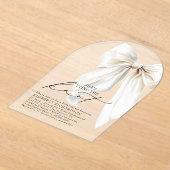 White Bow She's Tying the Knot Chic Bridal Shower Acryleinladungen (Ablage )