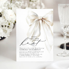 White Bow Sie bindet das Brautparty des Knotens Einladung