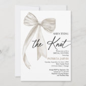 White Bow Sie bindet das Brautparty des Knotens Einladung (Vorderseite)