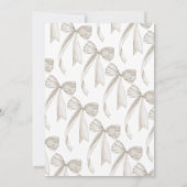 White Bow Sie bindet das Brautparty des Knotens Einladung (Rückseite)