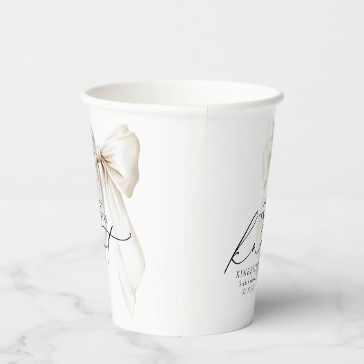 White Bow Sie bindet das Brautparty des Knotens Pappbecher (Rechts)