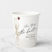 White Bow Sie bindet das Brautparty des Knotens Pappbecher (Vorderseite)