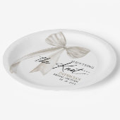 White Bow Sie bindet das Brautparty des Knotens Pappteller (Schrägansicht)