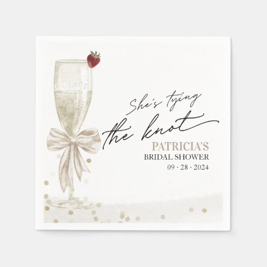 White Bow Sie bindet das Brautparty des Knotens Serviette (Vorderseite)