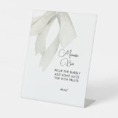 White Bow Sie bindet das Knot-Mimosa-Bar-Zeichen Sockelschild (Vorderseite)