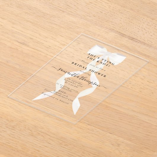 White Bow Sie bindet das Party des Knochen-Brautpa Acryleinladungen (Ablage )