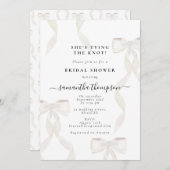 White Bow Sie bindet das Party des Knochen-Brautpa Einladung (Vorne/Hinten)