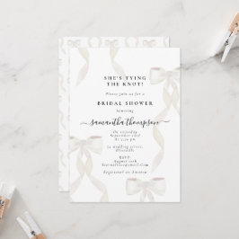 White Bow Sie bindet das Party des Knochen-Brautpa Einladung