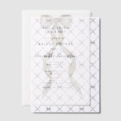 White Bow Sie bindet das Party des Knochen-Brautpa Pergament Einladungen (Versetzt (Einladung))