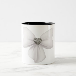 White Bow-Tasse Zweifarbige Tasse