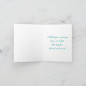 White Bow Teal Blue Thank You Cards Dankeskarte (Innenseite)
