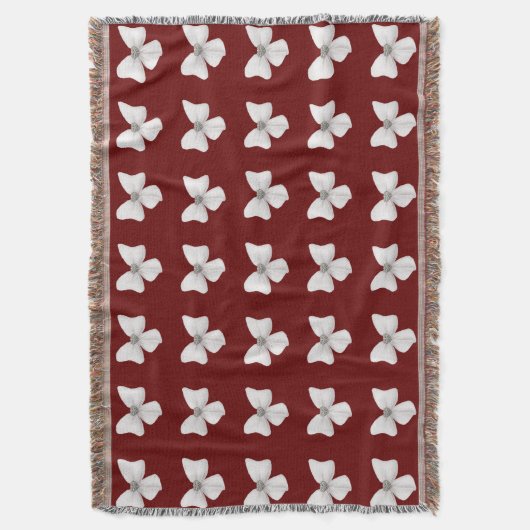 White Bow Throw Blanket Decke (Vorderseite Vertikal)