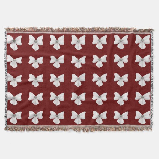 White Bow Throw Blanket Decke (Vorderseite)