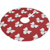 White Bow Weihnachtsbaumrock Polyester Weihnachtsbaumdecke (Schrägansicht)