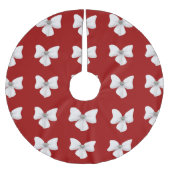 White Bow Weihnachtsbaumrock Polyester Weihnachtsbaumdecke (Vorderseite)