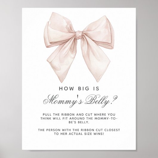 White Bow Wie groß ist Mama's Bauchduschenspiel Poster (Vorne)