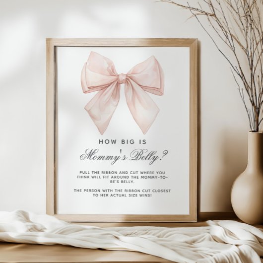White Bow Wie groß ist Mama's Bauchduschenspiel Poster