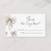 White Bow Wie viele Bows Baby Showspiel Begleitkarte (Vorderseite)