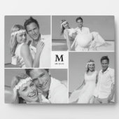 White Box Timeless Monogram Wedding Foto Easel Fotoplatte (Vorderseite)