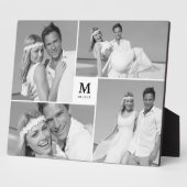 White Box Timeless Monogram Wedding Foto Easel Fotoplatte (Seite)