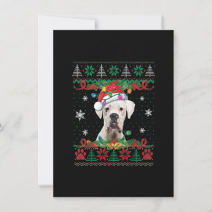White Boxer Christmas Santa Ugly Sweater Dog Lover Einladung