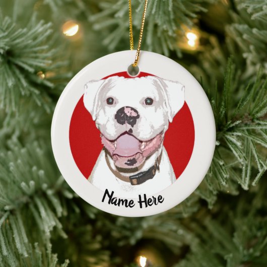 White Boxer Dog Christmas Ornament (Baum)