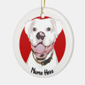 White Boxer Dog Christmas Ornament (Links)
