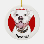 White Boxer Dog Christmas Ornament (Hinten)